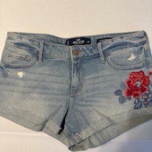 Hollister Jean shorts with flower Embroidery